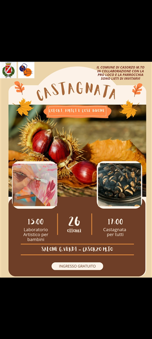 Castagnata 26/10/2025 ore 15 Piazza Verdi